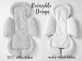 4moms Mamaroo Newborn Insert - Black Stripe Cotton and White Minky Velvet