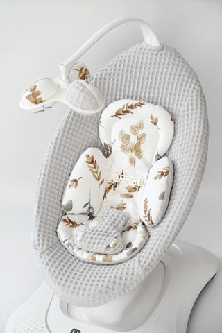 Mamaroo Replacement Cover and Insert - Gray Waffle and Brown and Gray Branch Cotton
