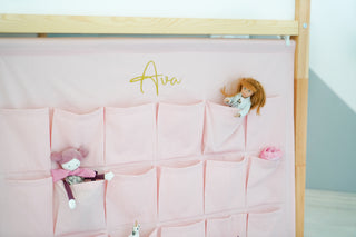 Curtains for IKEA KURA Bunk Bed with Scallop, Tulle and Pockets - Blush