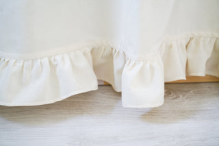 Curtains for IKEA KURA Bunk Bed with Ruffle Hem - Ivory Cotton