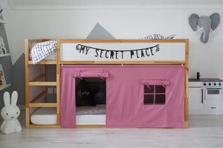IKEA KURA Bunk Bed Curtains - Pink Cotton for Girls