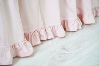 Curtains for IKEA KURA Bunk Bed with Ruffle Hem - Blush Pink Cotton