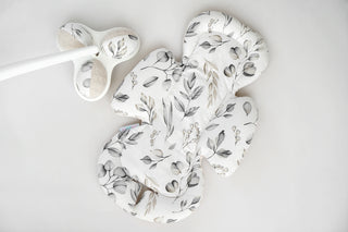 Mamaroo Seat Cover and Insert - Ivory Waffle and Gray Branch Cotton