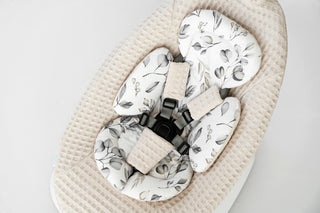 Mamaroo Seat Cover and Insert - Ivory Waffle and Gray Branch Cotton
