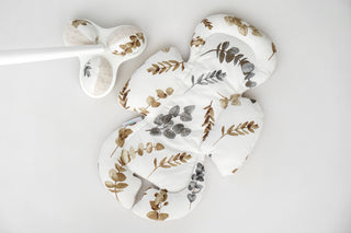 Mamaroo Newborn Insert - Gray and Brown Branch Cotton and Beige Waffle Fabric
