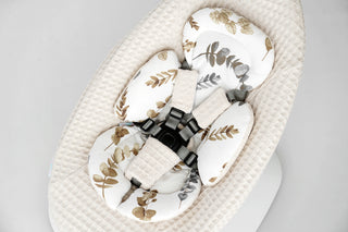 Mamaroo Newborn Insert - Gray and Brown Branch Cotton and Beige Waffle Fabric