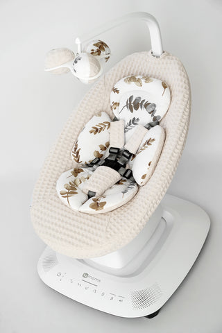 Mamaroo Newborn Insert - Gray and Brown Branch Cotton and Beige Waffle Fabric