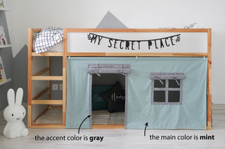 IKEA KURA Bed Curtains - Two-Tone Cotton with Custom Color Combination