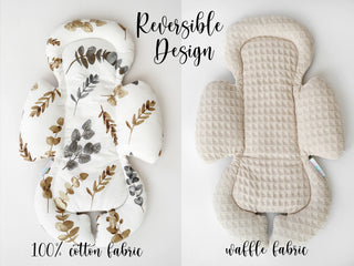 Mamaroo Newborn Insert - Gray and Brown Branch Cotton and Beige Waffle Fabric